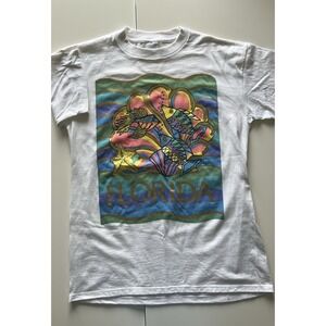 Vintage Tect Graphic T-Shirt - Florida with Gold‎ Highlights - Off-White - Large
